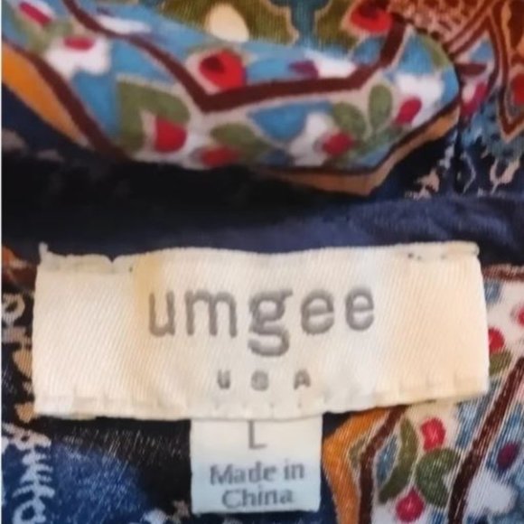 Umgee Bohemian Floral Dress Navy Large - Picture 3 of 3